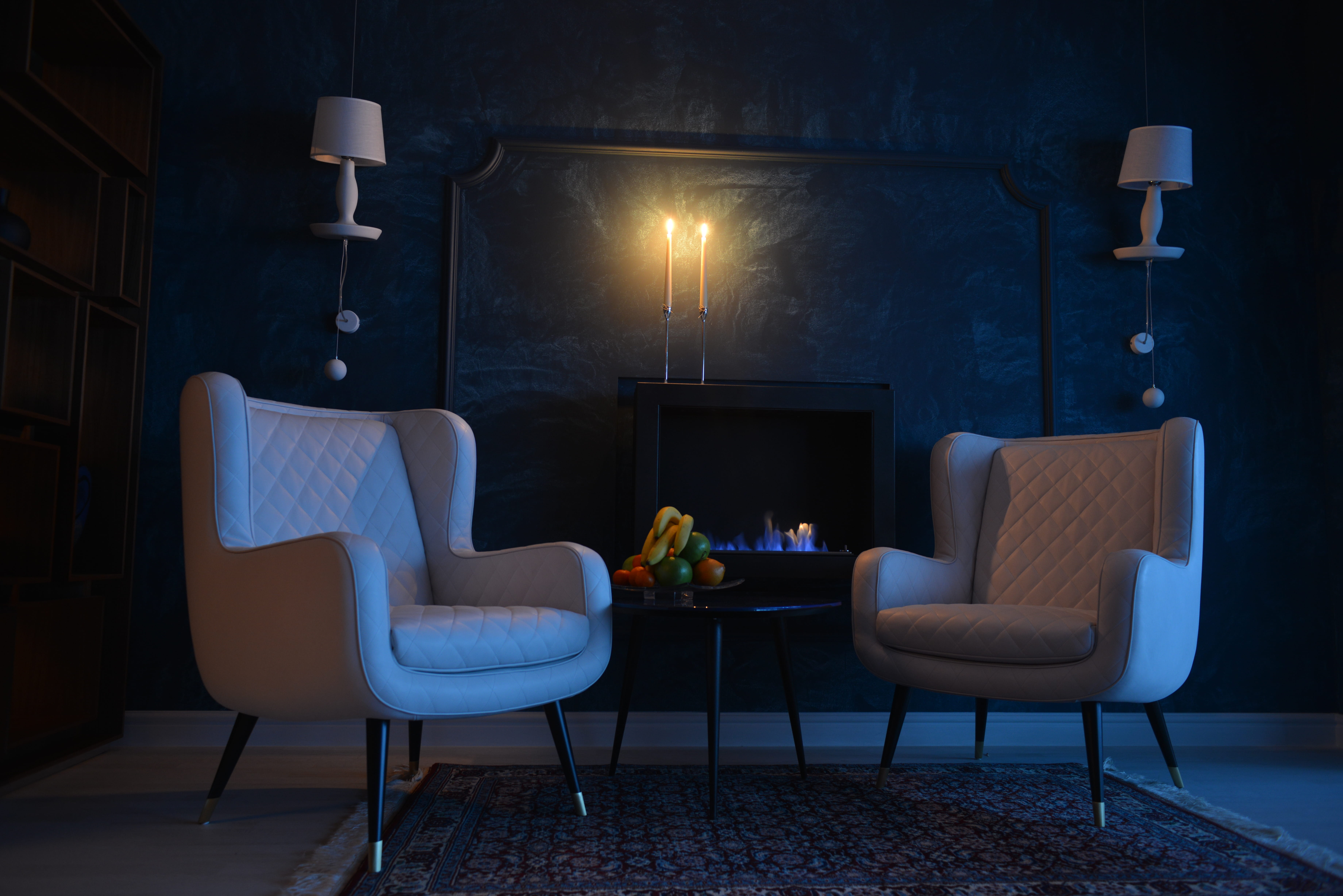 Bucharest Apartment — Fireplace composition