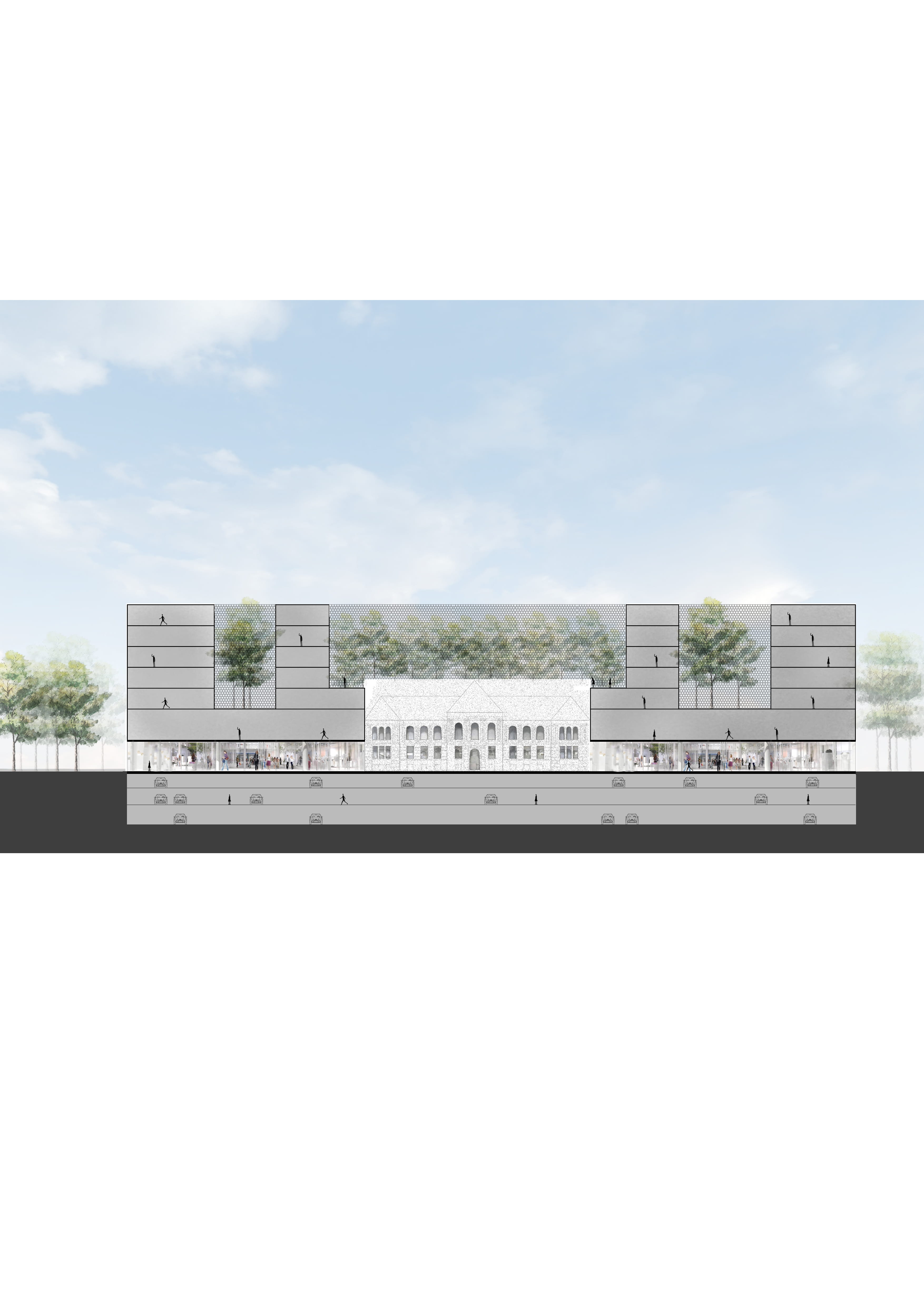 Timișoara Solution 01 — Section through the inspectorate