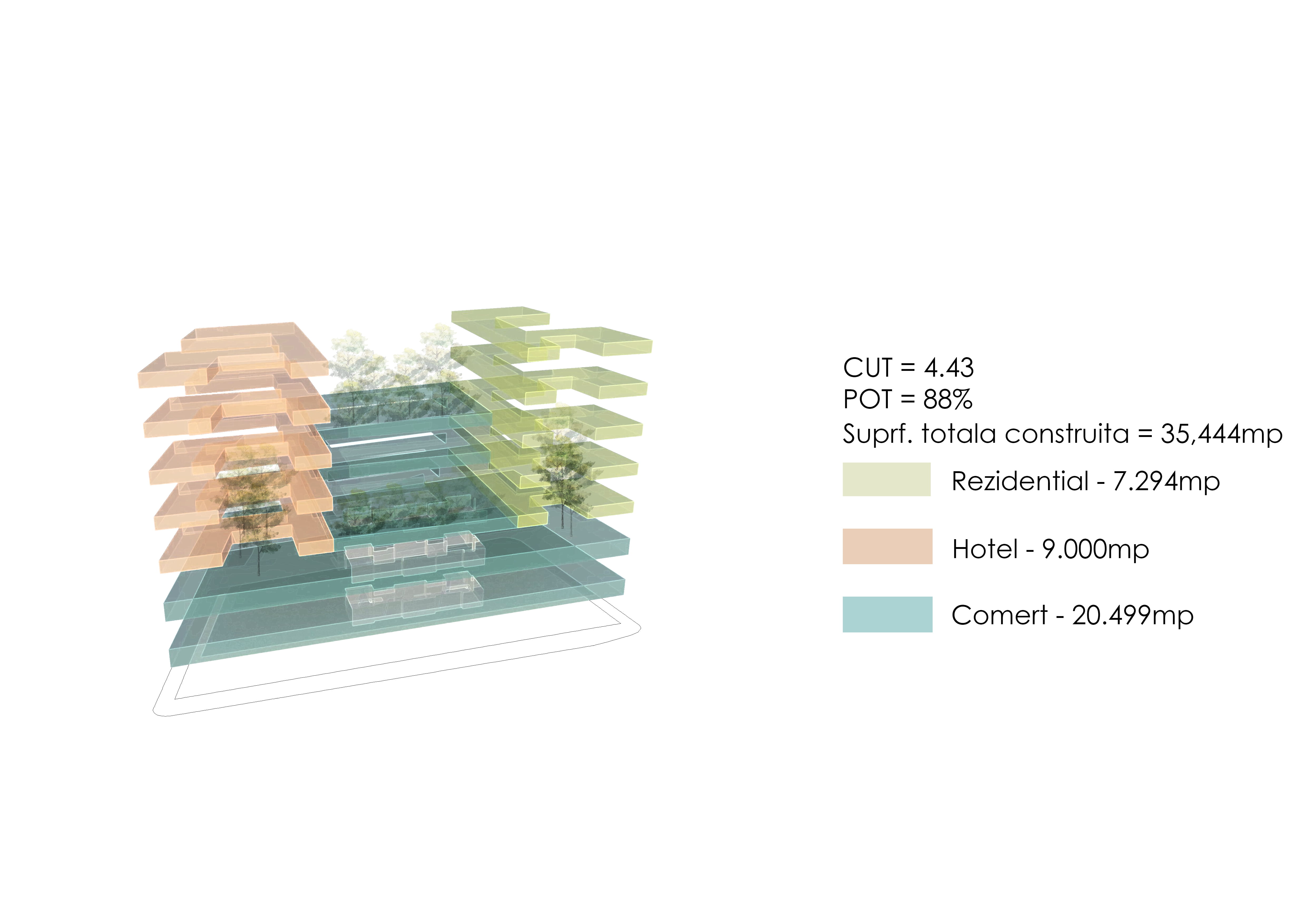 Timișoara Solution 01 — Exploded axonometric