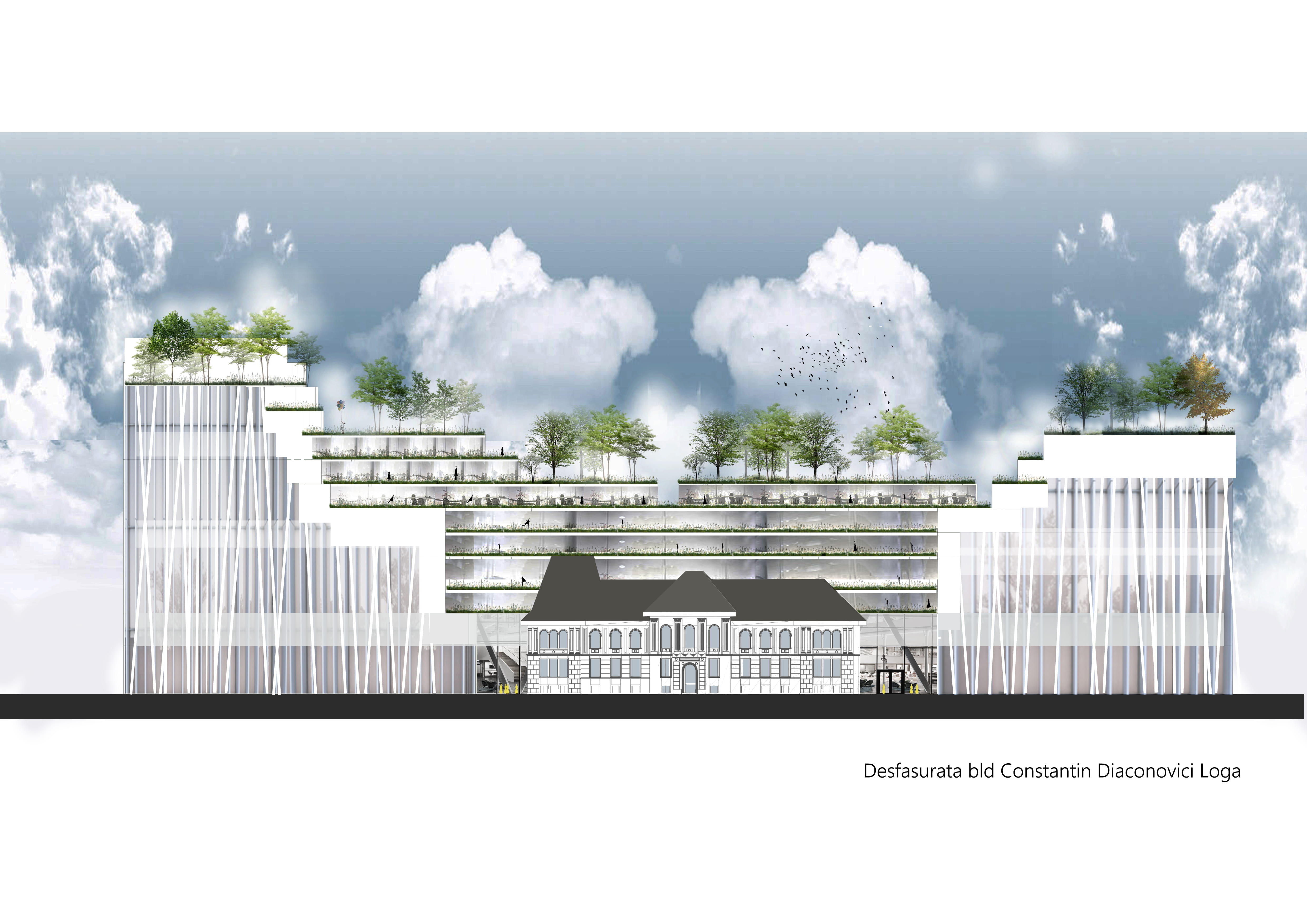 Timișoara Solution 02 — Unfolded street elevation